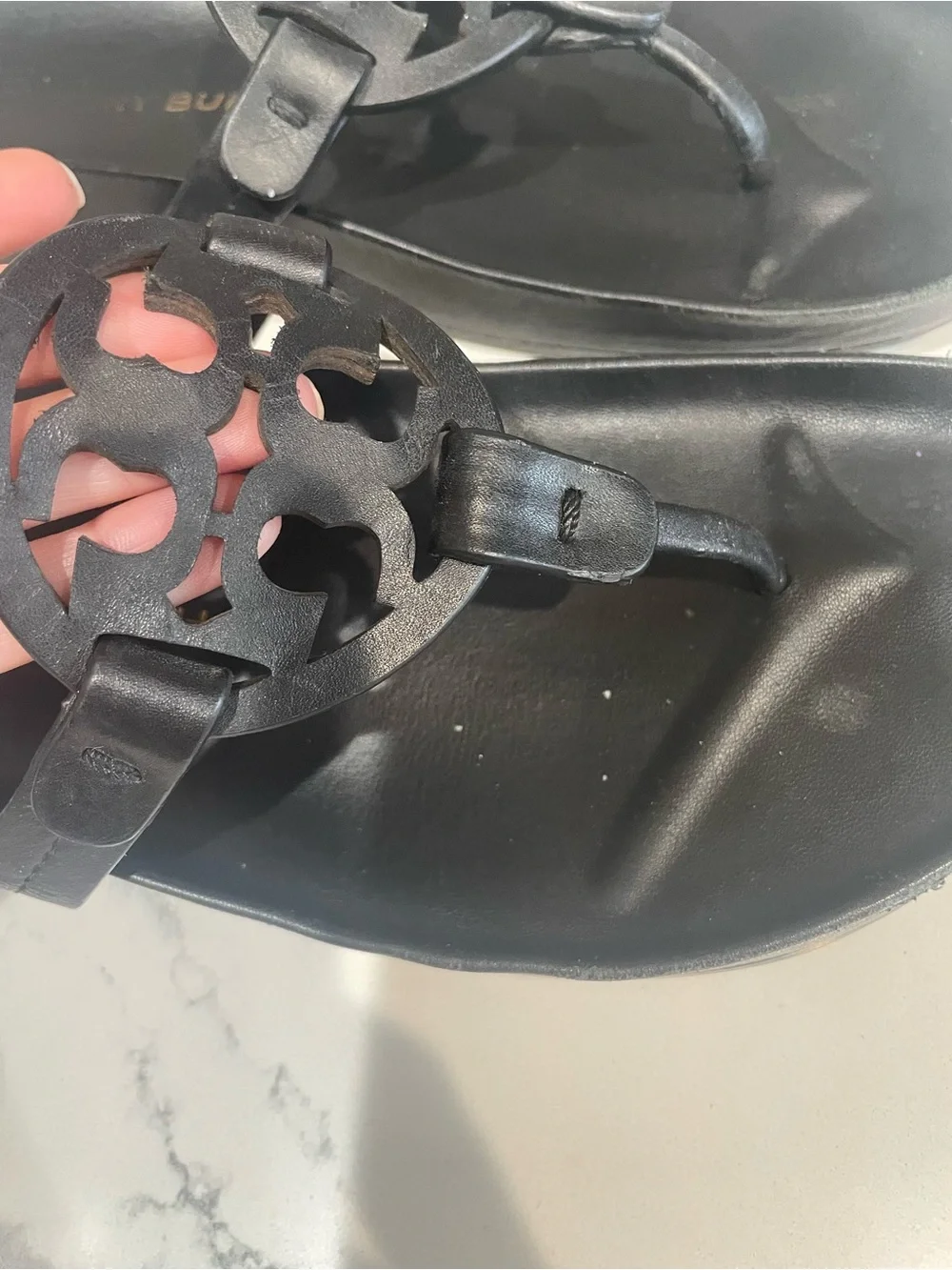 Tory Burch Black Cloud Miller Thong Sandals - Picture 5 of 10